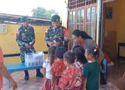 Satgas Pamtas RI-RDTL Yonarmed 12 Kostrad Berbagi Bubur Kacang Hijau kepada Masyarakat Perbatasan