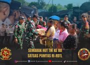 Semarak HUT TNI Ke 80, Makosatgas Pamtas RI-RDTL Sektor Barat Peringati Bersama Masyarakat Perbatasan